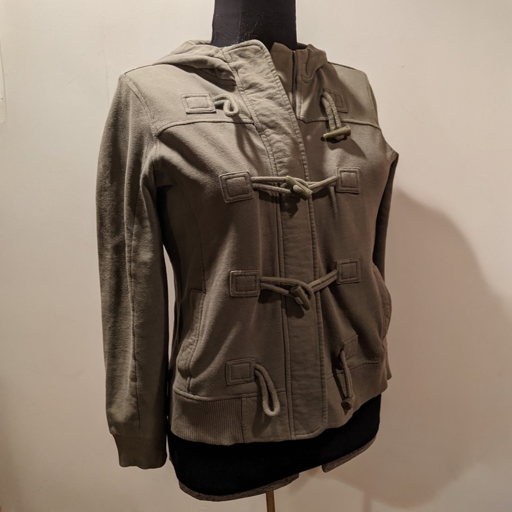 Sonoma Lifestyle Vintage Women's Hooded Jacket in Dusty Olive Green Size L - Picture 5 of 8